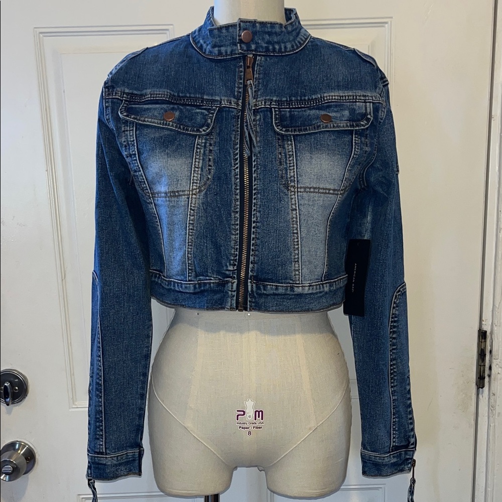 Cropped Blue Denim Jacket